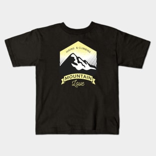 Hiking & Climbing Mountain Love Design Kids T-Shirt